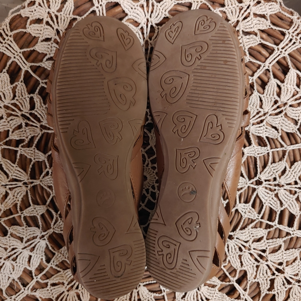 BareTraps Elton Chestnut Brown Tan Leather Huarache Gladiator Flats Shoes 6M - Picture 12 of 13